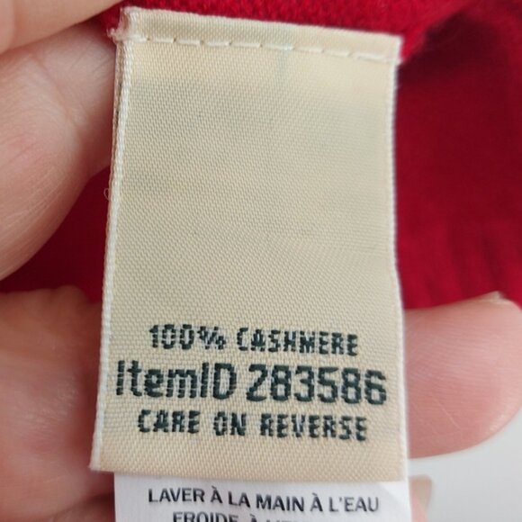 L.L Bean Women's Cashmere Classic, Crewneck Red Size Medium - Picture 3 of 11